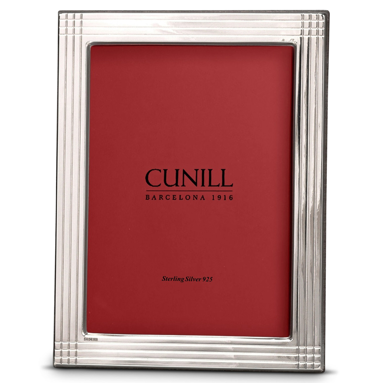 Pinstripe 4x6 Non-Tarnish Sterling Silver Picture Frame - Cunill