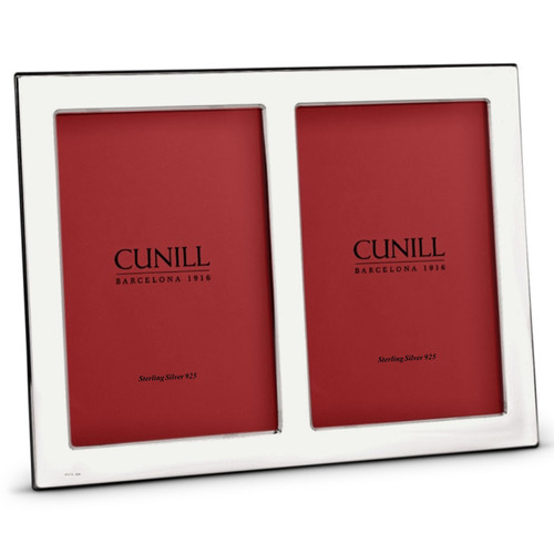 CUNILL Sterling Silver Plain Double 2x3 Picture Frame