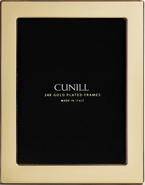 Cunill Tiffany Plain 24k Engravable Gold Plated 5x7 Picture Frame