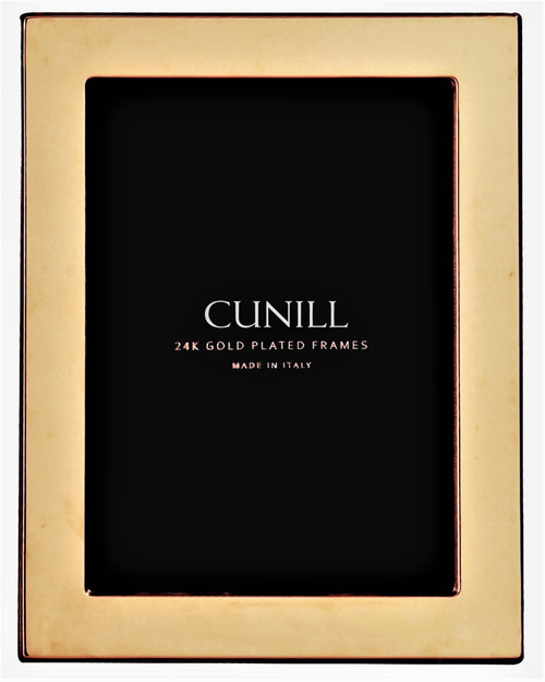Cunill 'Tiffany Plain' 5x7 Engravable Gold Plated Picture Frame 
