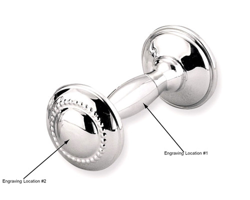 silver baby rattle engraved