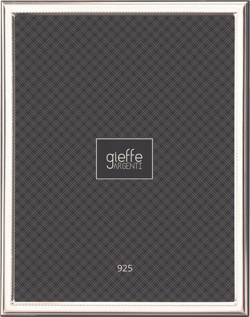 Gieffe Narrow Bead 8x10 Sterling Silver Picture Frame