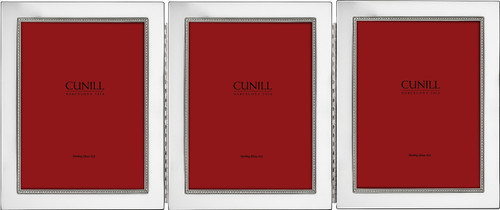 Tiffany Bead Non-Tarnish Sterling Silver Triple 4x6 Folding Frame