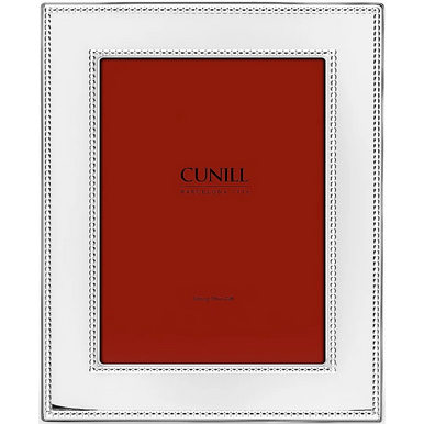 Double Beaded Wide Sterling Silver Personalized 4x6 Picture Frame
