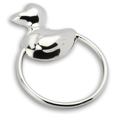 Duck Sterling Silver Baby Teething Rattle Cunill America, Inc