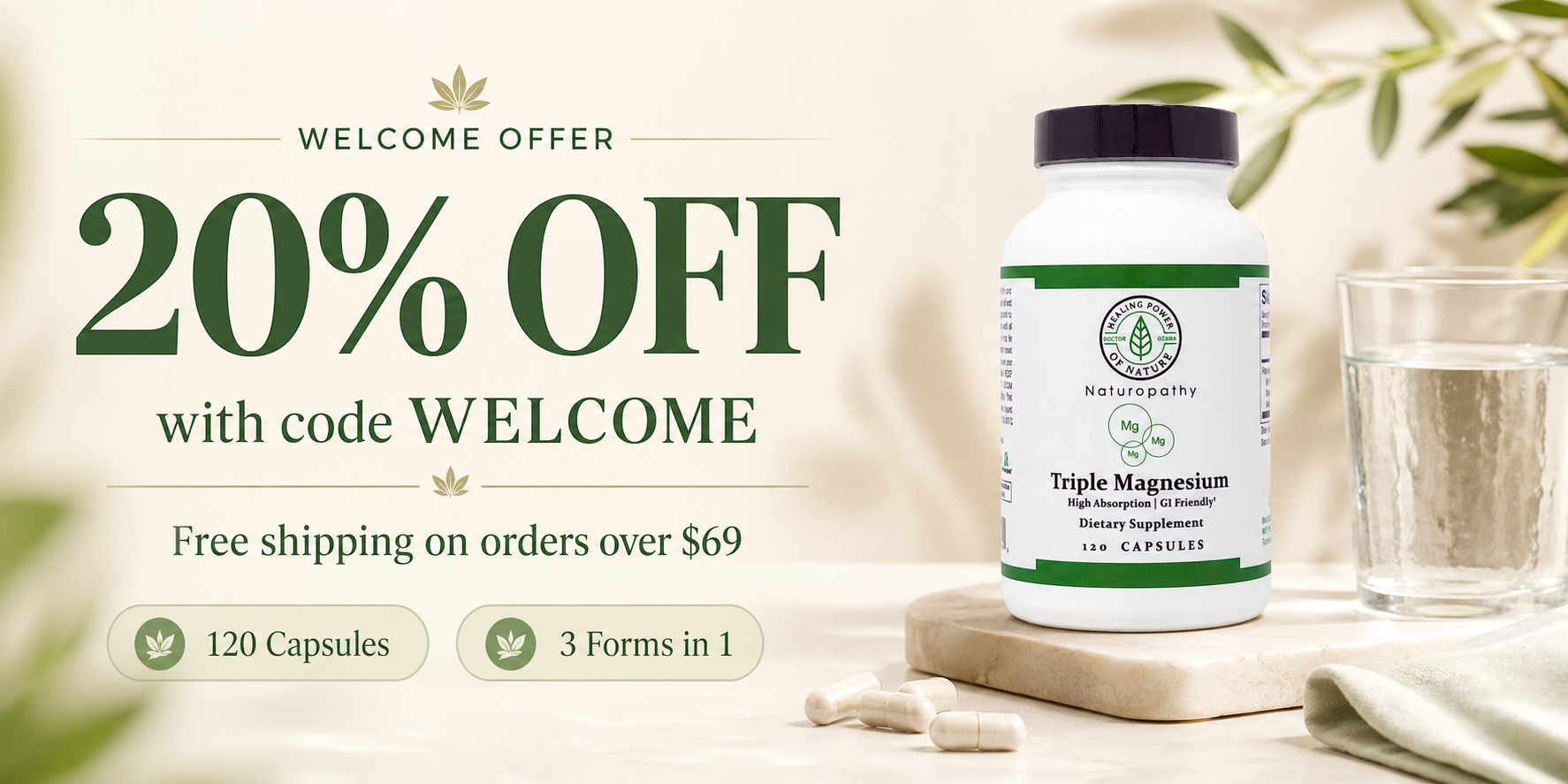 Welcome offer: 20 percent off with code WELCOME. Free shipping on orders over 69 dollars.