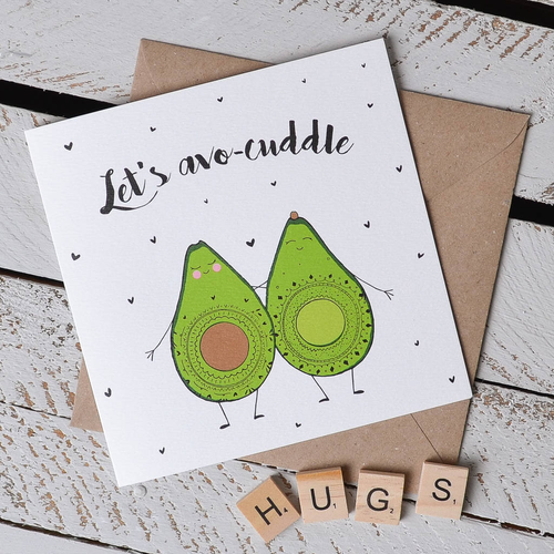 'Let's Avocuddle' Pun Card