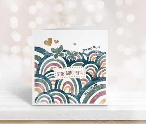 Personalised Mother's Day Rainbow Butterfly Card