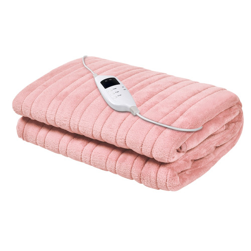 Heated Electric Throw Rug Fleece Sunggle Blanket Washable Pink