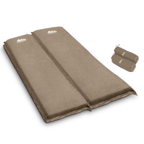 Self Inflating Mattress Camping Sleeping Mat Air Bed Pad Double Coffee 10CM Thick 01
