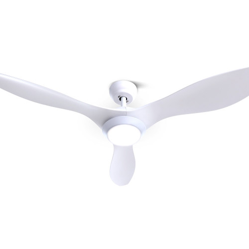 52 DC Motor Ceiling Fan with LED Light with Remote 8H Timer Reverse Mode 5 Speeds White"