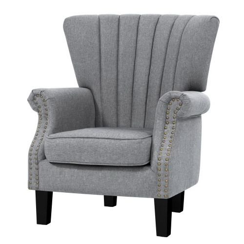 Upholstered Fabric Armchair Accent Tub Chairs Modern seat Sofa Lounge Grey