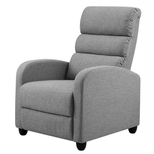 Luxury Recliner Chair Chairs Lounge Armchair Sofa Fabric Cover Grey