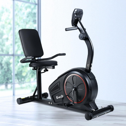 Magnetic Recumbent Exercise Bike Fitness Trainer Home Gym Equipment Black