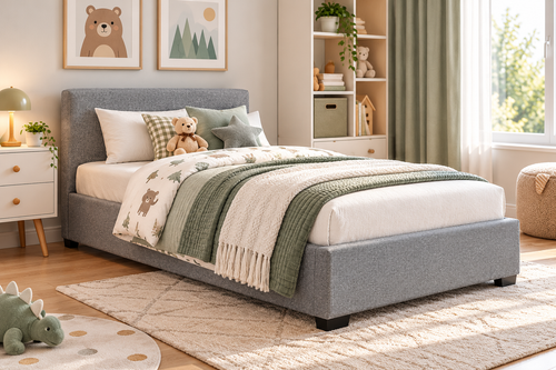Artiss NINO King Single Gas Lift Bed Frame Grey Fabric Upholstered Storage Bed