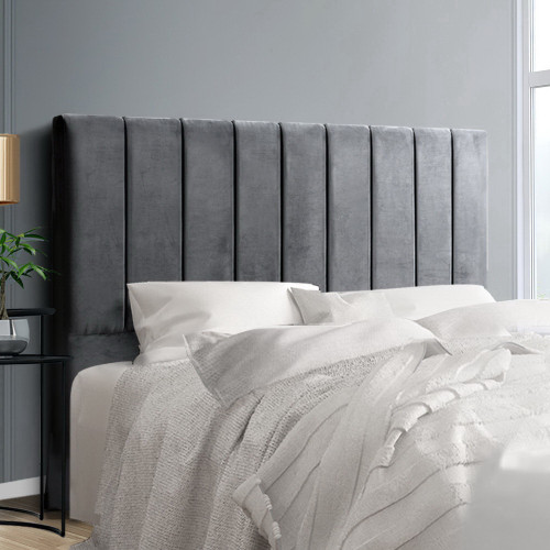 Queen Size Fabric Bed Headboard - Grey