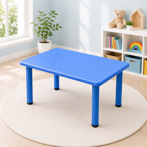 120x60cm Blue Kids Rectangular Activity Table for Learning Playing Drawing Craft Homework