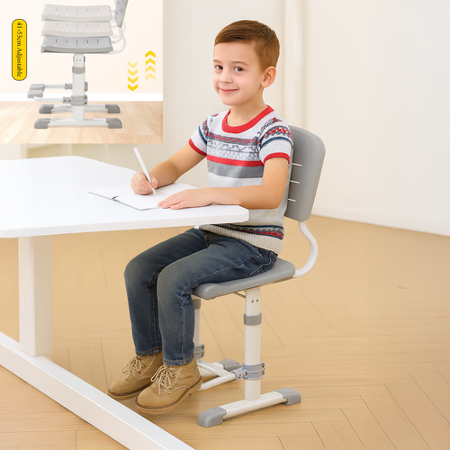 Large Size Solid Sturdy Kids Study Chair Height Adjustable Office Desk Chair Fully Assembled Grey Large Size Solid Sturdy Kids Study Chair Height Adjustable Office Desk Chair Fully Assembled Grey