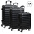 3 Piece Lightweight Hard Suit Case Luggage Black