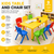120x60cm Kids Activity Table and 8 Chairs Set for Playroom Classroom Childcare Learning and Creative Activities Yellow