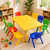 120x60cm Kids Activity Table and 8 Chairs Set for Playroom Classroom Childcare Learning and Creative Activities Yellow