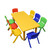 120x60cm Kids Activity Table and 8 Chairs Set for Playroom Classroom Childcare Learning and Creative Activities Yellow