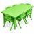 120x60cm Kids Green Activity Table and 8 Green Chairs Set for Playroom Classroom Learning Creative Play