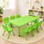 120x60cm Kids Green Activity Table and 8 Green Chairs Set for Playroom Classroom Learning Creative Play
