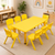 120x60cm Kids Yellow Activity Table and 8 Yellow Chairs Set for Playroom Classroom Learning Creative Play