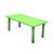 Kids Rectangle Green Activity Table with 6 Green Chairs Set