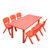 120x60cm Kids Table and 4 Chairs Set for Playroom Classroom Preschool Childcare Learning Activity Furniture Red