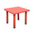 60x60cm Red Kids Plastic Activity Table and 4 Red Chairs Set for Toddlers Preschool Playroom Classroom Furniture