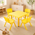 60x60cm Kids Children Square Yellow Activity Table with 4 Yellow Chairs