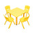 60x60cm Kids Children Square Yellow Activity Table with 4 Yellow Chairs