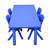 120x60cm Kids Blue Plastic Table and 4 Blue Chairs Set for Classroom Playroom Preschool Childcare and Home Learning
