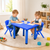 60x60cm Blue Kids Plastic Activity Table and 2 Blue Chairs Set for Toddlers Preschool Playroom Classroom Furniture