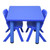 60x60cm Blue Kids Plastic Activity Table and 2 Blue Chairs Set for Toddlers Preschool Playroom Classroom Furniture