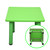 Kids Children Square Green Activity Table with 2 Green Chairs