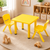 60x60cm Yellow Kids Plastic Activity Table and 2 Yellow Chairs Set for Toddlers Preschool Playroom Classroom Furniture