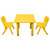 Kids Children Square Yellow Activity Table with 2 Yellow Chairs