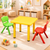 60x60cm Yellow Kids Plastic Activity Table and 2 Chairs Set for Toddlers Preschool Playroom Classroom Furniture