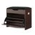 61cm Walnut Shoe Storage Bench with 3-Tier Cabinet & PU Seat