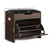 61cm Walnut Shoe Storage Bench with 3-Tier Cabinet & PU Seat