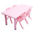120x60cm Kids Pink Plastic Table and 4 Pink Chairs Set for Classroom Playroom Preschool Childcare and Home Learning