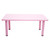 120x60cm Kids Pink Plastic Table and 6 Pink Chairs Set for Classroom Playroom Preschool Childcare and Home Learning