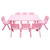 9 Piece Pink Kids Table and Chairs Set for Playroom Classroom Childcare Learning Activity Furniture