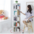 3 Tier Versatile Round Wooden Rotating Swivel Bookshelf Display Shelf White