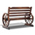 Wooden Wagon Wheel Bench - Brown