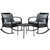 3 Piece Outdoor Chair Rocking Set - Black