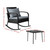 3 Piece Outdoor Chair Rocking Set - Black